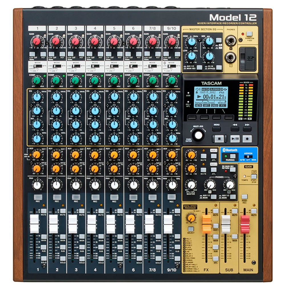Tascam Model 12 Hybrid Analog Mixer Digital Recorder Interface 12 Channel