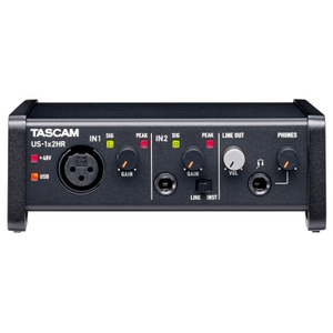 tascam us 1x2hr 2 in 2 out usb c audio interface with 1x xlr input 1x 1 4 input