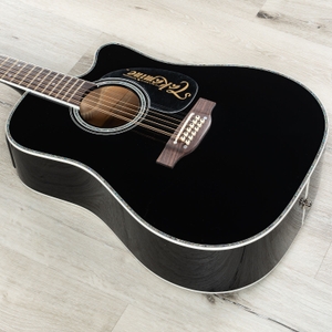 takamine ef381 dx acoustic 12 string electric guitar rosewood fretboard black