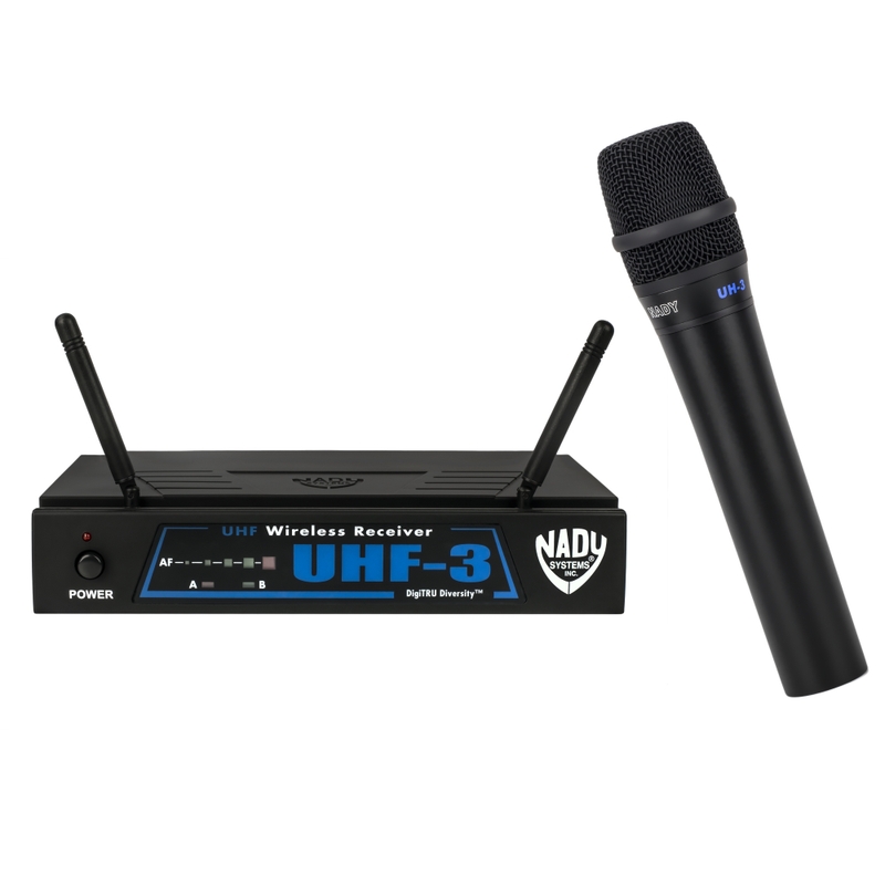 Nady UHF-3 Wireless Handheld Microphone System with True Diversity; 480.55 MHz