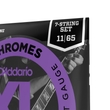 5 Sets of D'Addario ECG24-7 Chromes Flat Wound 7-String Jazz Light Electric Guitar Strings (11-65)