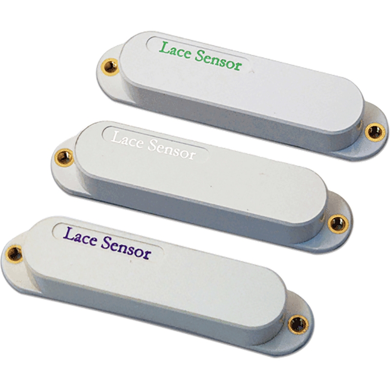 Lace 21061 Sensor Rainbow Pack (Emerald, Purple, Silver) Guitar Pickup Set - White Covers