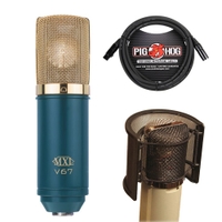 MXL V67G Microphone With Popguard & 10' Microphone Cable Bundle