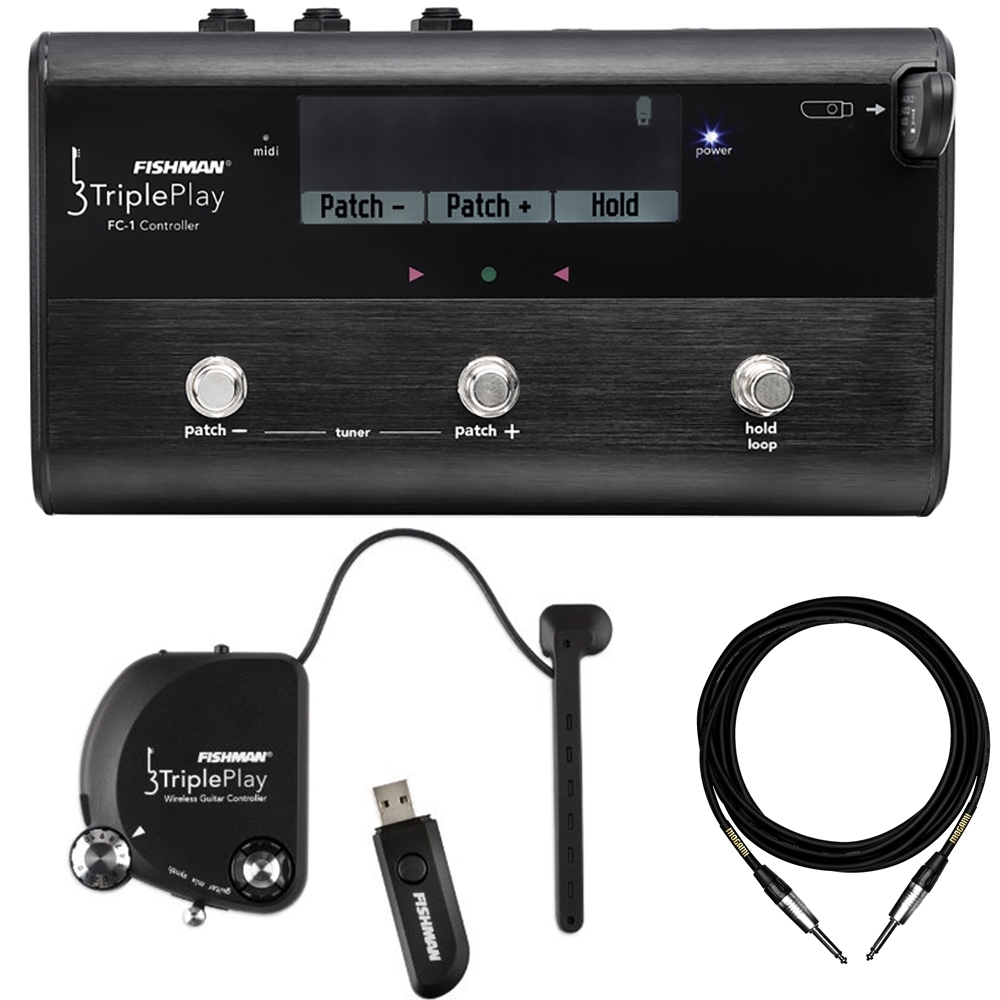 secondary Habitat today Fishman TriplePlay Wireless MIDI Guitar Controller with FC-1 Foot  Controller and 20' Mogami Instrument Cable