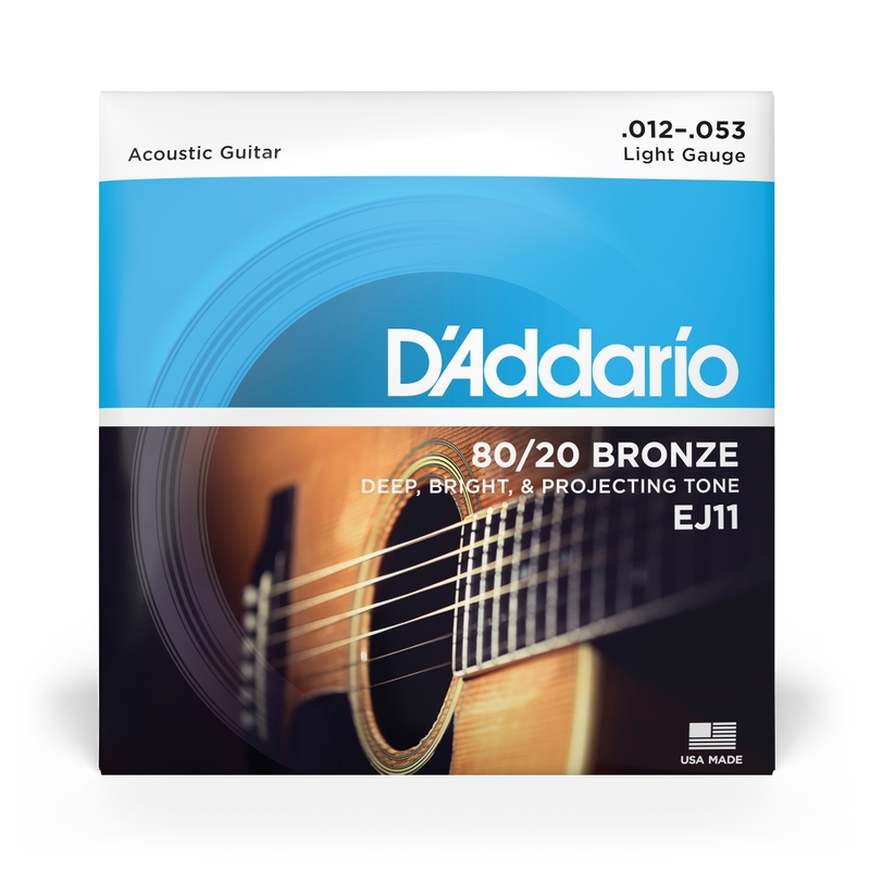 3 Sets D'Addario EJ11 Bronze Acoustic Guitar Strings Light 12-53