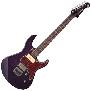 yamaha pac611hfm pacifica electric guitar translucent purple finish open box