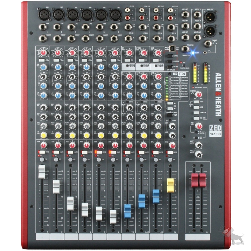 Allen & Heath Zed-12FX Multipurpose Mixer with FX for Live Sound and Recording