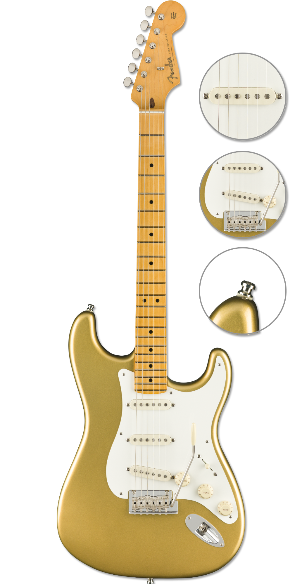 Zoomable guitar with controls for Finish, Bridge / Tremolo / Tailpiece and Intonation