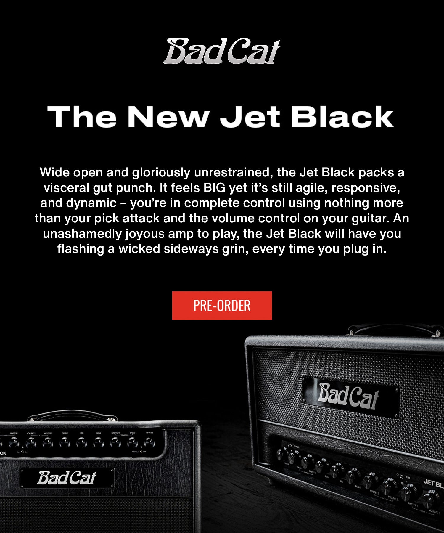 The New Jet Black Amp Head, and Combo Amp from BadCat Amps. Pre-Order Now