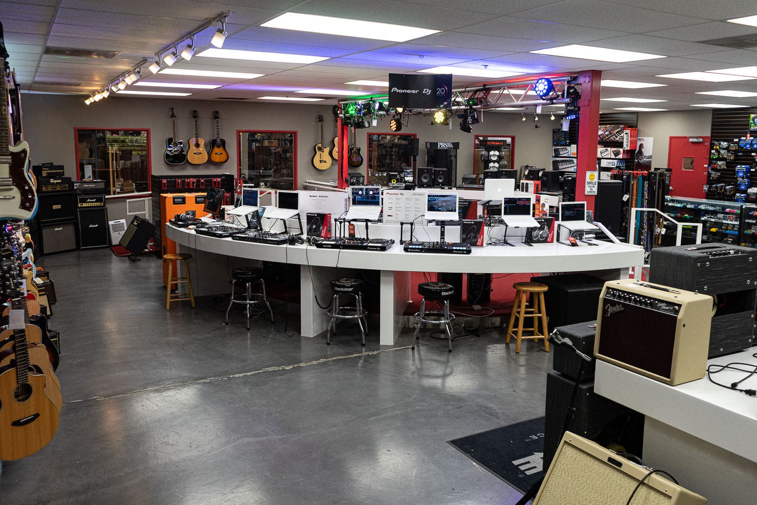 Pitbull Audio Showroom in San Diego, California, from the inside.